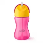 Неразливаща се чаша със сламка Philips Avent - Розова, 300 ml