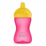 Неразливаща се чаша с твърд накрайник Philips Avent - Розова, 300 ml