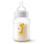 Шише за хранене Philips Avent Anti-Colic, 260 ml - с биберон Classic 1м+, декорация Жираф