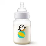 Шише за хранене Philips Avent Anti-Colic, 260 ml - с биберон Classic 1м+, декорация Пингвин