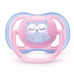 Залъгалки Philips Avent - Ultra Air, Елен и Бухал с кутия за стерилизиране, 0-6 m, 2 броя