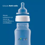 Комплект 2 броя шишета за хранене Philips Avent Anti-Colic, 125 ml - с биберон със сила на потока 1, 0м+ 