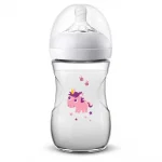 Шише за хранене Philips Avent Natural, 260 ml - с декорация, Еднорог