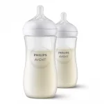 Комплект 2 броя шишета за хранене Philips Natural Response, 330 ml - с биберон със сила на потока 4, 3м+