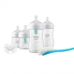 Комплект за новородено Philips Avent Natural Response с AirFree клапа - с 4 шишета за хранене, залъгалка и четка за почистване