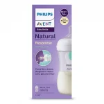 Шише за хранене Philips Avent - Natural Response с AirFree клапа, 260 ml, с биберон поток 3, 1м+