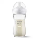 Стъклено шише за хранене Philips Avent - Natural Response, 240 ml, с биберон поток 3, 1м+