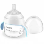 Тренировъчно шише Philips Avent Natural Response, 150 ml - За преход към чаша, с дръжки, с биберон без протичане Поток 5, 6м+