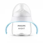 Тренировъчно шише Philips Avent Natural Response, 150 ml - За преход към чаша, с дръжки, с биберон без протичане Поток 5, 6м+