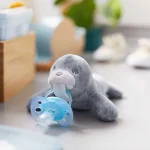 Залъгалка Philips Avent - Ultra Soft, с Плюшена играчка за гушкане Тюленче, 0-6 m