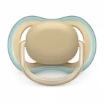 Залъгалки Philips Avent - Ultra Air, Бял и жълт цвят с кутия за стерилизиране, 0-6 m, 2 броя