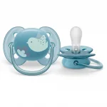 Залъгалки Philips Avent - Ultra Soft, с декорация Пиле и перо с кутия за стерилизиране, 6-18 m, 2 броя