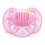 Залъгалки Philips Avent - Ultra Soft, с декорация Лебед и Princess с кутия за стерилизиране, 6-18 m, 2 броя