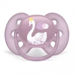 Залъгалки Philips Avent - Ultra Soft, с декорация Лебед и Princess с кутия за стерилизиране, 6-18 m, 2 броя