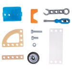 Дървен комплект Hape - Млад изобретател, Автомобил, 37 части