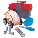 Дървен комплект Hape - Млад изобретател, Автомобил, 37 части