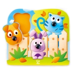 Бебешки дървен пъзел Hape - Животни, 4 части