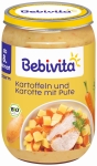 Био пюре Bebivita - Картофи и заеленчуци с пуешко месо, 220 g