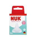 Силиконови биберони за шише NUK - Perfect Match, Flow control, 6+ m, 2 броя