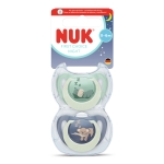 Силиконови залъгалки NUK - First Choice Night, с декорация Хипопотам & Коала, 0-6 m, 2 броя
