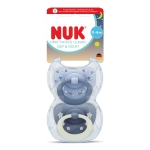 Силиконови залъгалки NUK - First Choice, Day & Night, За момче, 0-6 m, 2 броя