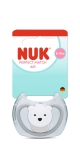 Силиконова залъгалка NUK - Perfect Match Air, Полярна мечка с кутия за стерилизиране, 6-18 m