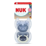 Силиконови залъгалки NUK - First Choice, Day & Night, За момче, 6-18 m, 2 броя