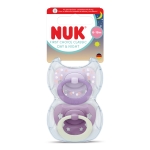 Силиконови залъгалки NUK - First Choice, Day & Night, За момиче, 6-18 m, 2 броя