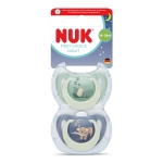 Силиконови залъгалки NUK - First Choice Night, с декорация Хипопотам & Коала, 18-36 m, 2 броя