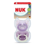 Силиконови залъгалки NUK - First Choice, Day & Night, За момиче, 18-36 m, 2 броя