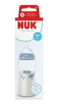 Шише със силиконов биберон Nuk - First Choice, Temperature control, 300 ml, размер М, Кит