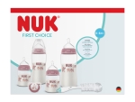 Комплект шишета NUK - First Choice, Perfect Start, Temperature Control, 8 части, За момиче