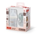 Подаръчен сет NUK - Perfect Match, Бебешко шише Дъга, 150 ml + залъгалка MommyFeel, 0-9 m