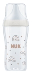 Шише със силиконов биберон NUK - Perfect Match, 260 ml, размер M, Дъга