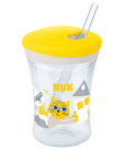 Чаша със сламка NUK - Evolution, Action Cup, 230 ml, 12+ месеца, Жълта