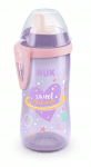 Чаша с твърд накрайник NUK - Kiddy Cup, 300 ml, 12+ месеца, Glow in the Dark, Розова