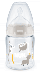 Шише със силиконов биберон Nuk - First Choice, TC, 150 ml, Бежово