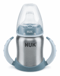 Термо шише от неръждаема стомана NUK - First Choice, 125 ml, 6+ месеца, Синьо