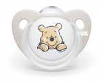 Силиконова залъгалка NUK - Disney, Мечо Пух с кутия за стерилизиране, 6-18 m, Бежова