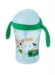 Неразливаща чаша със сламка NUK - Motion Cup, 230 ml, зелена