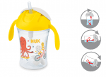 Неразливаща чаша със сламка NUK - Motion Cup, 8+ месеца, 230 ml, Жълта 