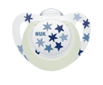 Залъгалка NUK - Star Night, силикон 6-18 месеца, сини звезди + кутийка