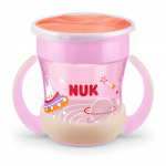 Чаша NUK - Evolution, Mini Magic Cup, Glow in the Dark, 6+ месеца, 160 ml, Розова