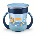 Чаша NUK - Evolution, Mini Magic Cup, Glow in the Dark, 6+ месеца, 160 ml, Синя