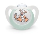 Силиконова залъгалка NUK - Тигър, 0-6 месеца + кутийка за съхранение и стерилизация