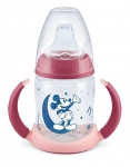 Чаша за сок със силиконов накрайник NUK - First Choice, Mickey Glow in the Dark, 6-18 месеца, Розова, 150 ml