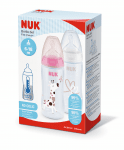 Комплект шишета Nuk - First Choice, TC, 2 х 300 ml, 6-18 месеца, момиче