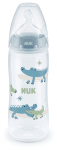 Шише със силиконов биберон NUK - First Choice, TC, 360 ml, 6 - 18 месеца, Синьо