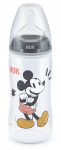 Шише със силиконов биберон NUK - First Choice, Mickey Mouse, TC, 300 ml, 6 - 18 месеца, Сиво