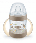 Шише за сок със силиконов накрайник 6+ месеца NUK for Nature - 150 ml, крем